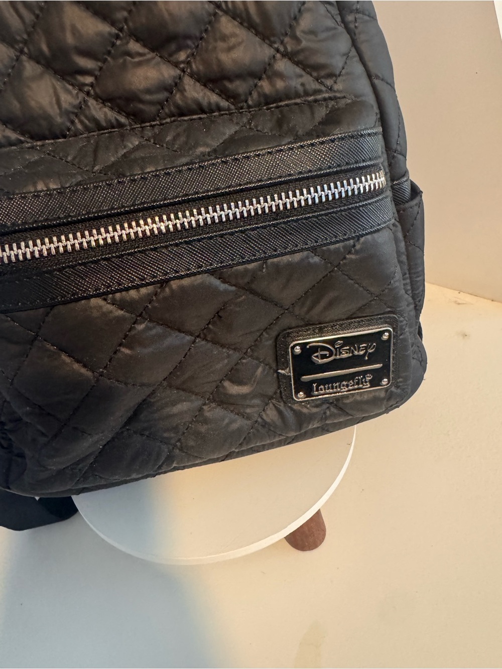 Loungefly Black Quilted Mini Backpack with Mouse Ears - Picture 6 of 12